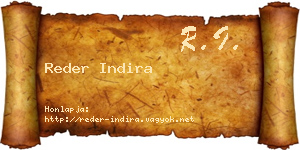 Reder Indira névjegykártya